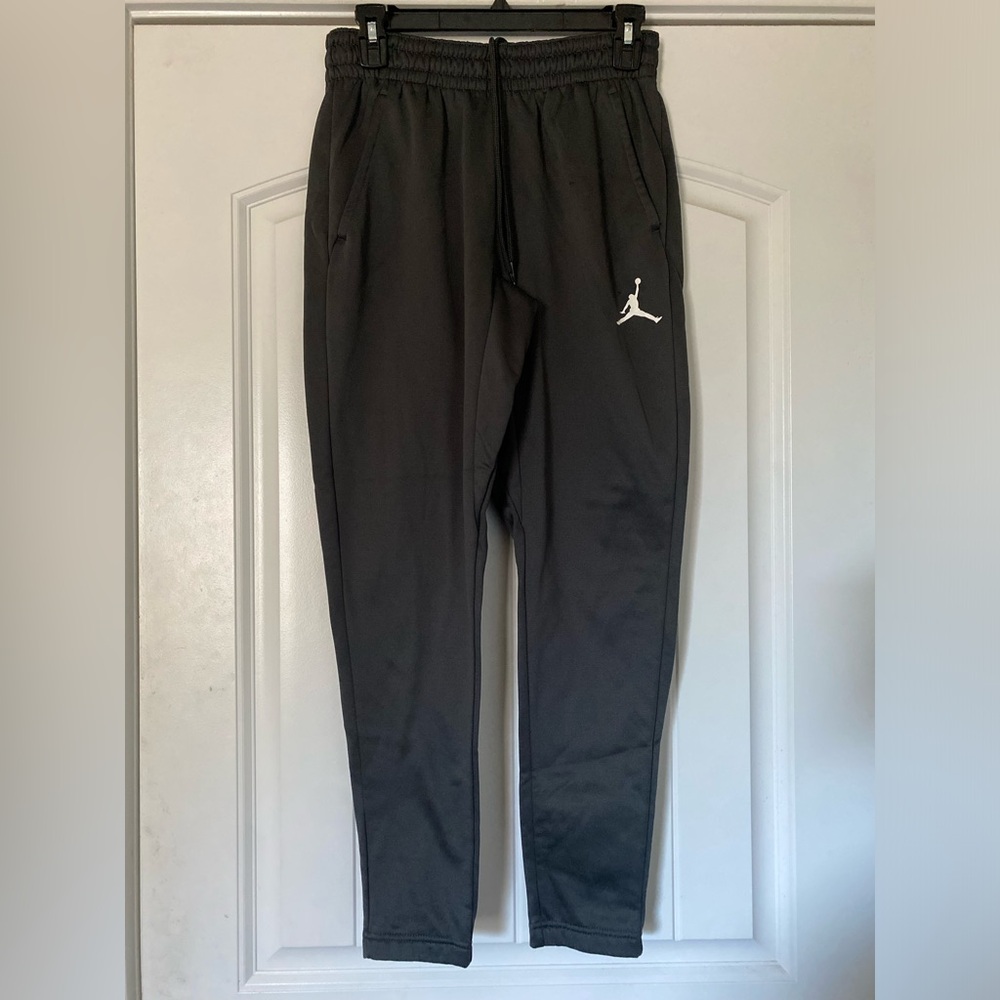 Jordan Mens Black Therma-Fit Jumpman Drawstring Athletic Jogger Pants Small